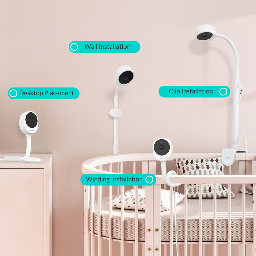 Peekababy 4-in-1 mount adapts to corners as your nursery grows.
