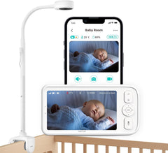 Peekababy baby monitor with 5-inch screen offers real-time video of your little one.
