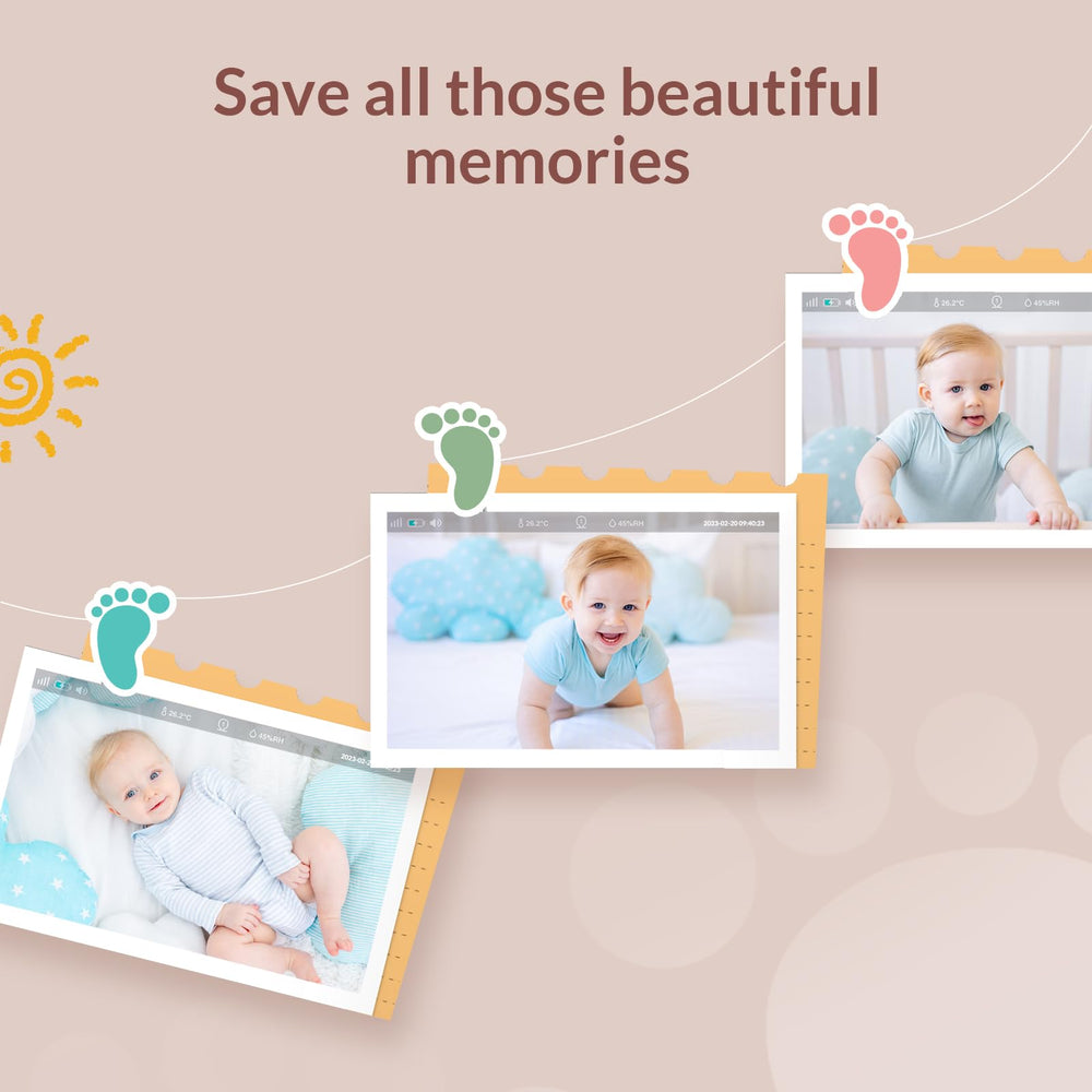 Peekababy temperature and humidity sensors help maintain nursery comfort.