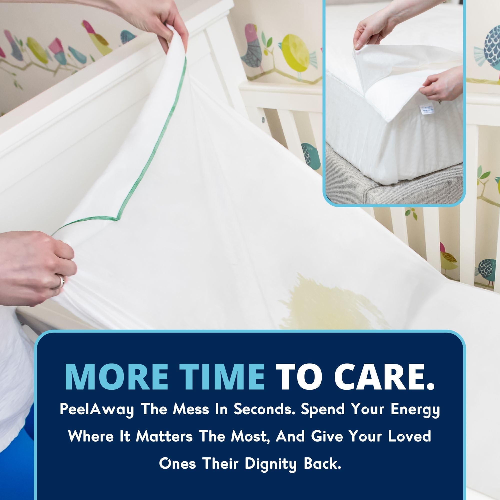 PEELAWAYS bed sheets support incontinence care and potty training at home