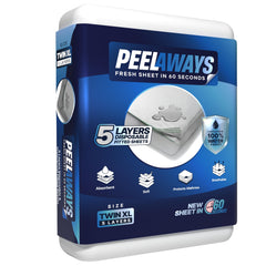 PEELAWAYS Twin XL five-layer bed sheet setup protects the mattress during sleep