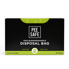 Pee Safe disposal bags in packaging for discreet waste disposal on the go.