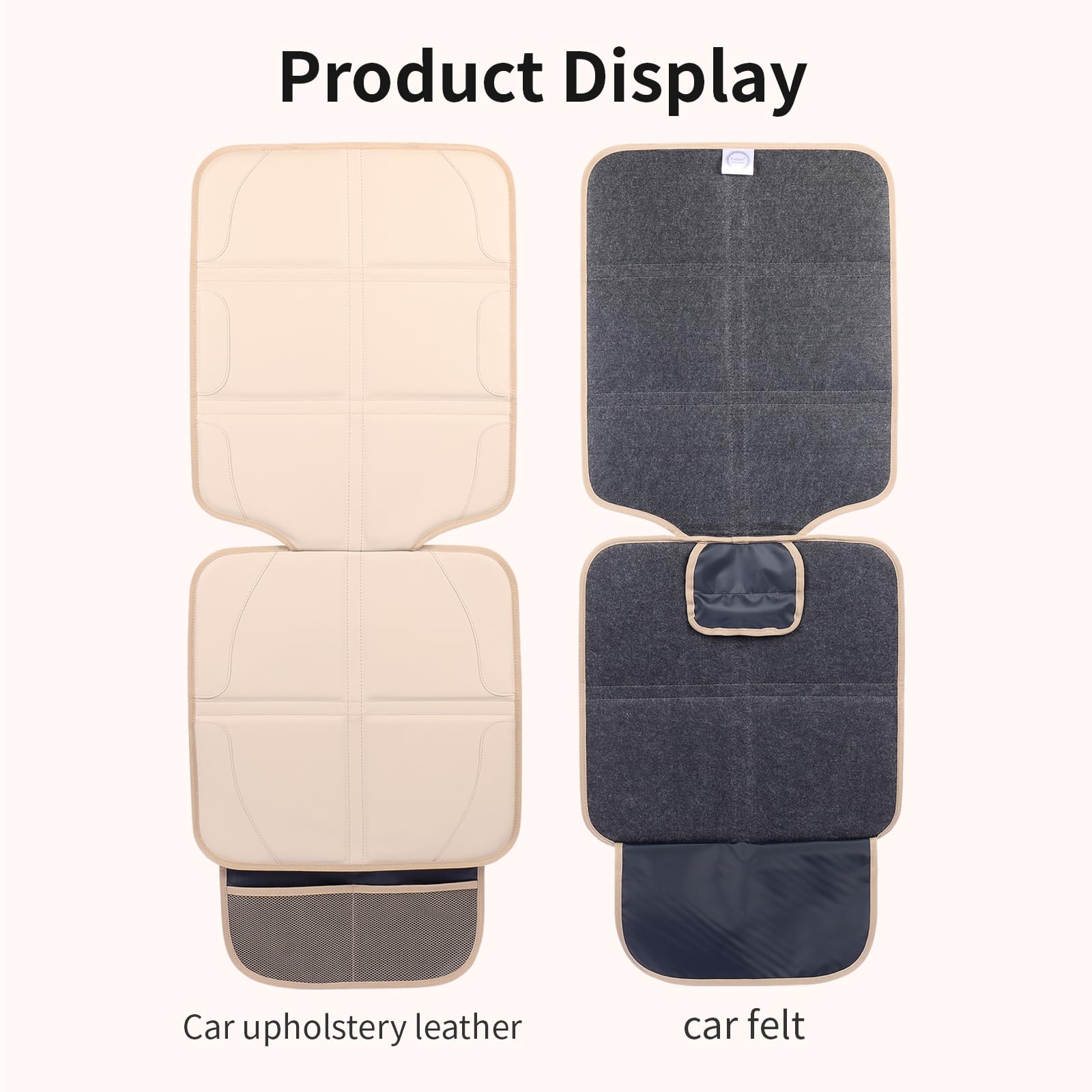 pefirst car seat protector beige cleaning ease demonstrated with damp cloth