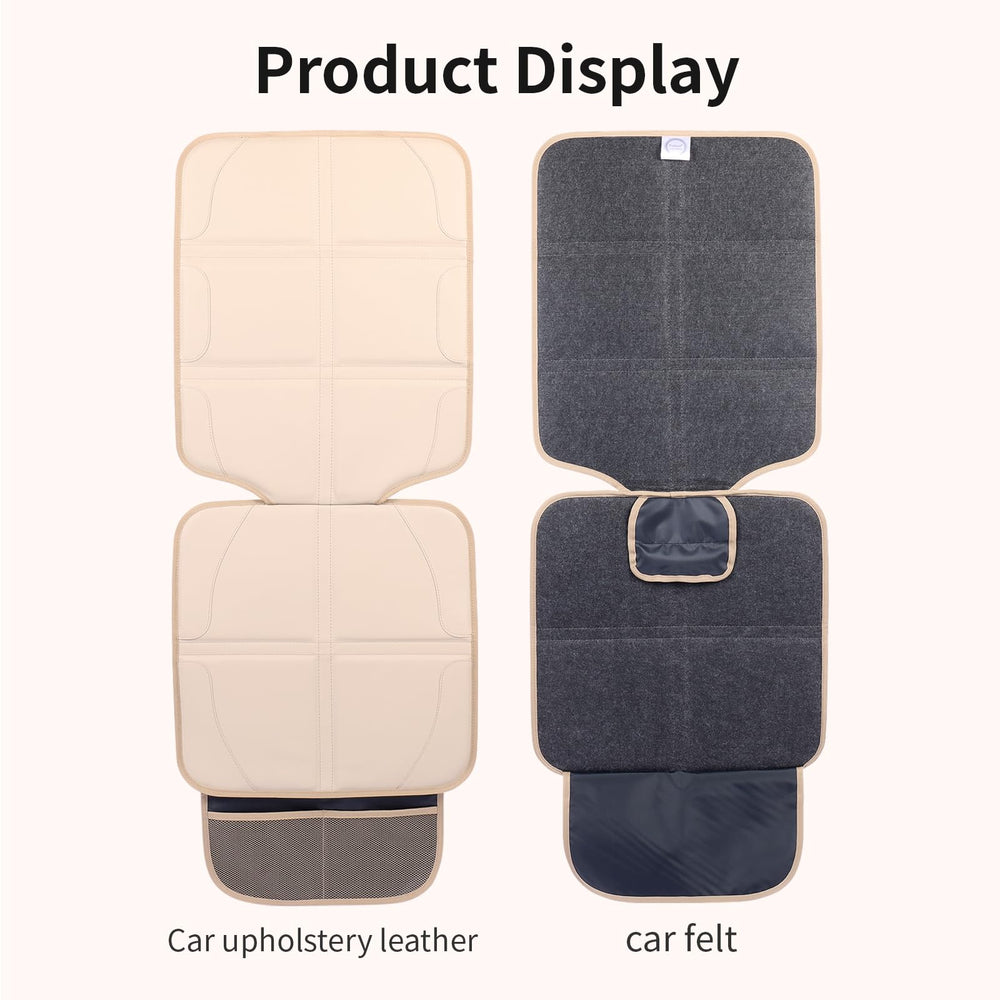 pefirst car seat protector beige cleaning ease demonstrated with damp cloth