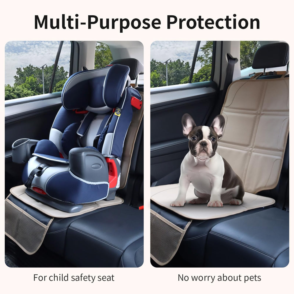 pefirst car seat protector beige padding detail emphasizing comfort and durability