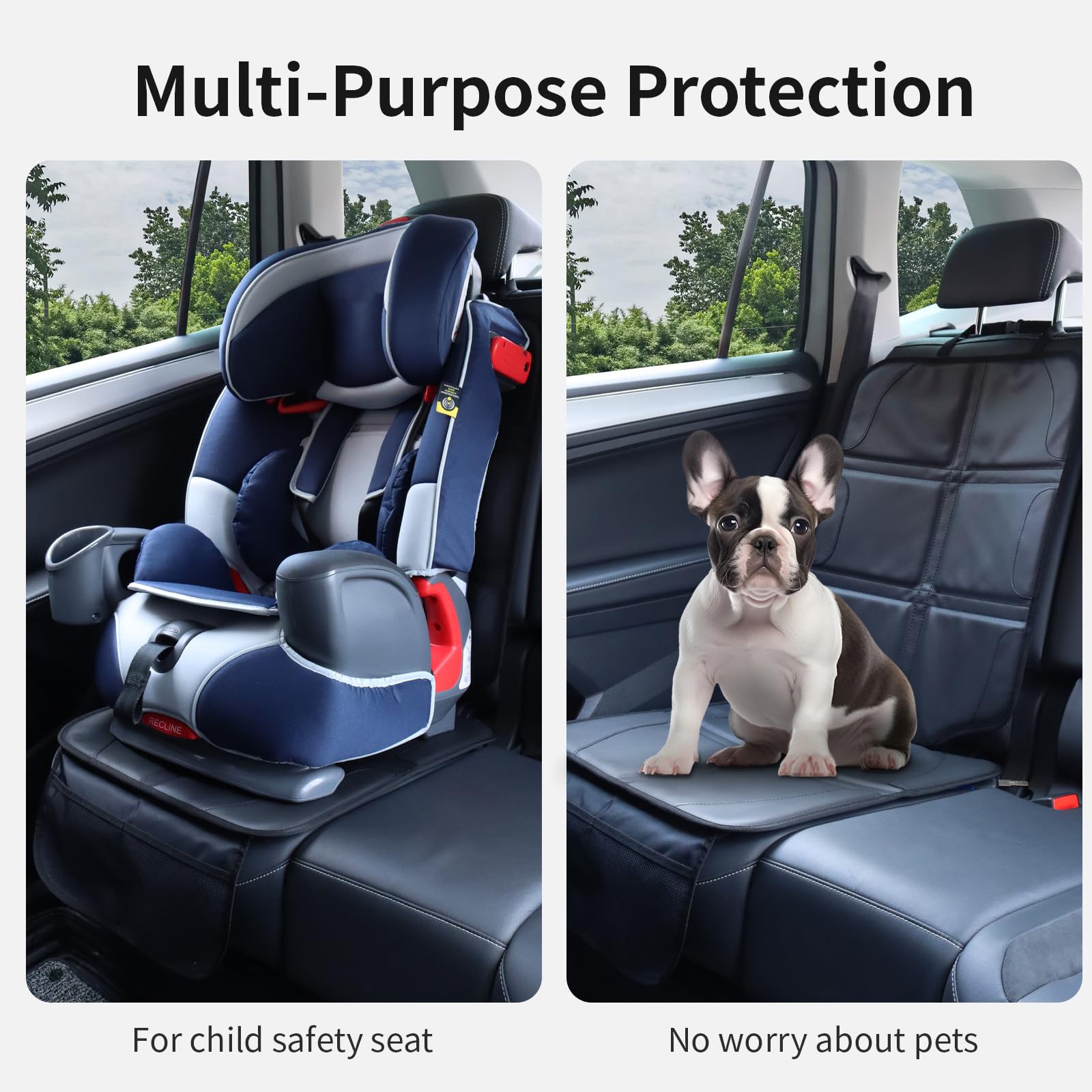 pefirst car seat protector wide coverage protects against dents and stains.