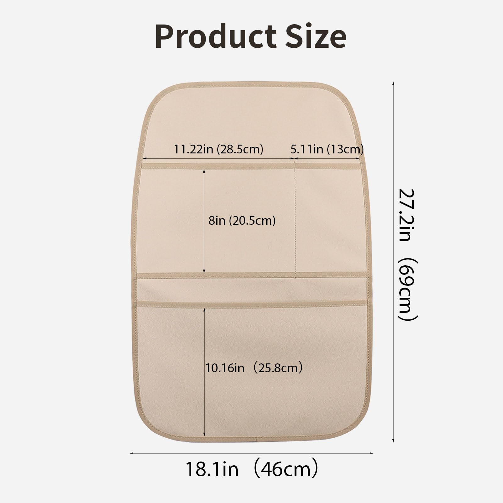 Pefirst back seat organizer beige open pocket demonstrates organization for small items
