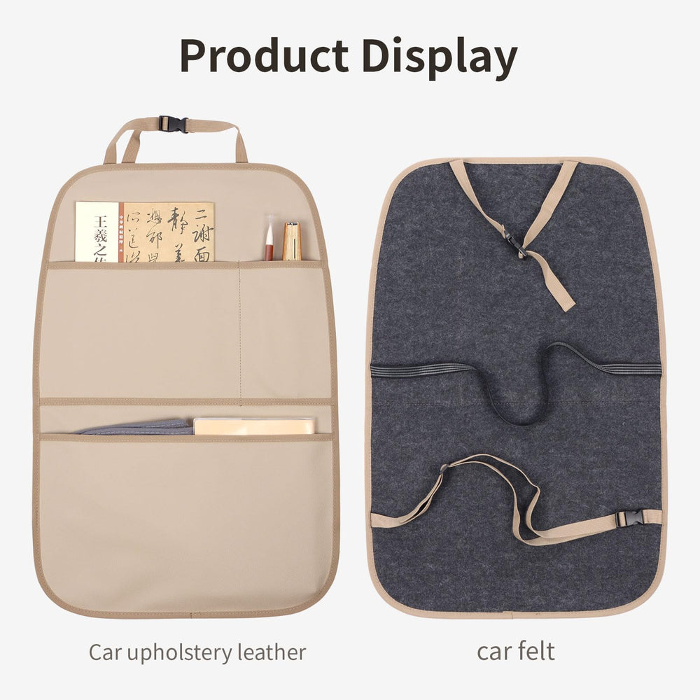 Pefirst kick mat back seat protector beige soft felt back protects seatbacks