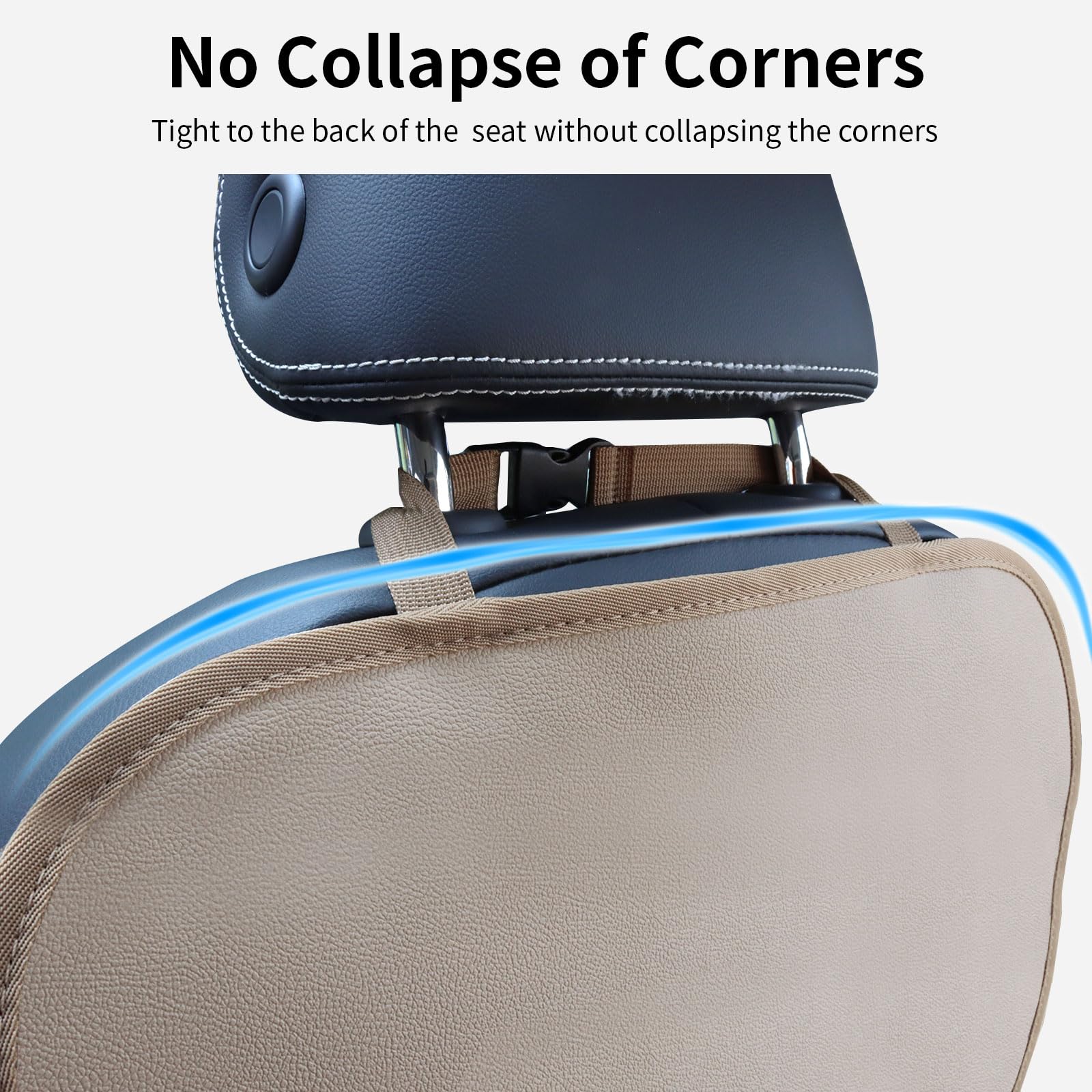Pefirst back seat protector beige waterproof surface is easy to wipe clean