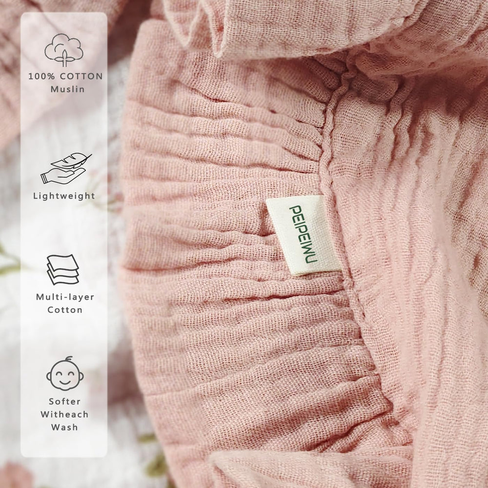 PEIPEIWU flounce muslin blanket baby gift ready and cozy