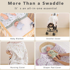 PEIPEIWU flounce muslin blanket reversible colors shown for versatile styling