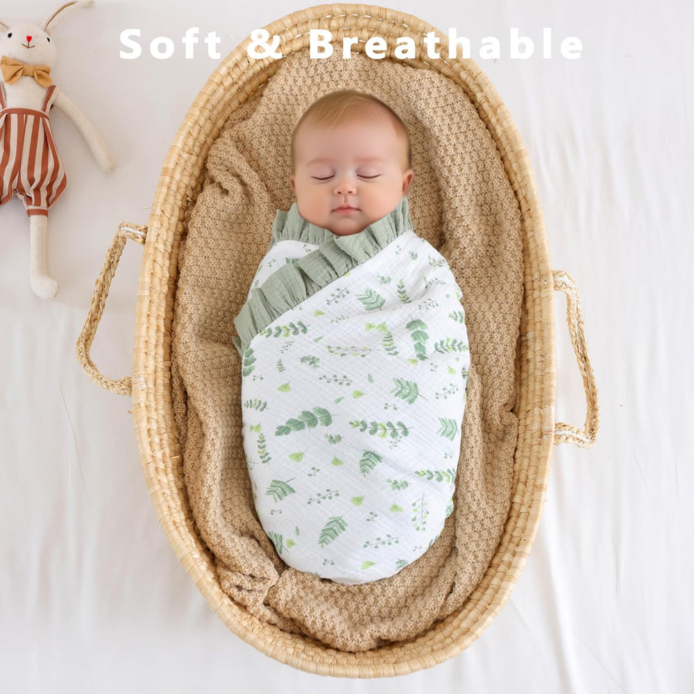 PEIPEIWU flounce muslin blanket travel friendly and easy to carry