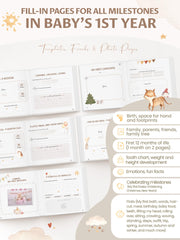 Pejoye Baby Memory Book birth-details page captures early facts for a complete keepsake.
