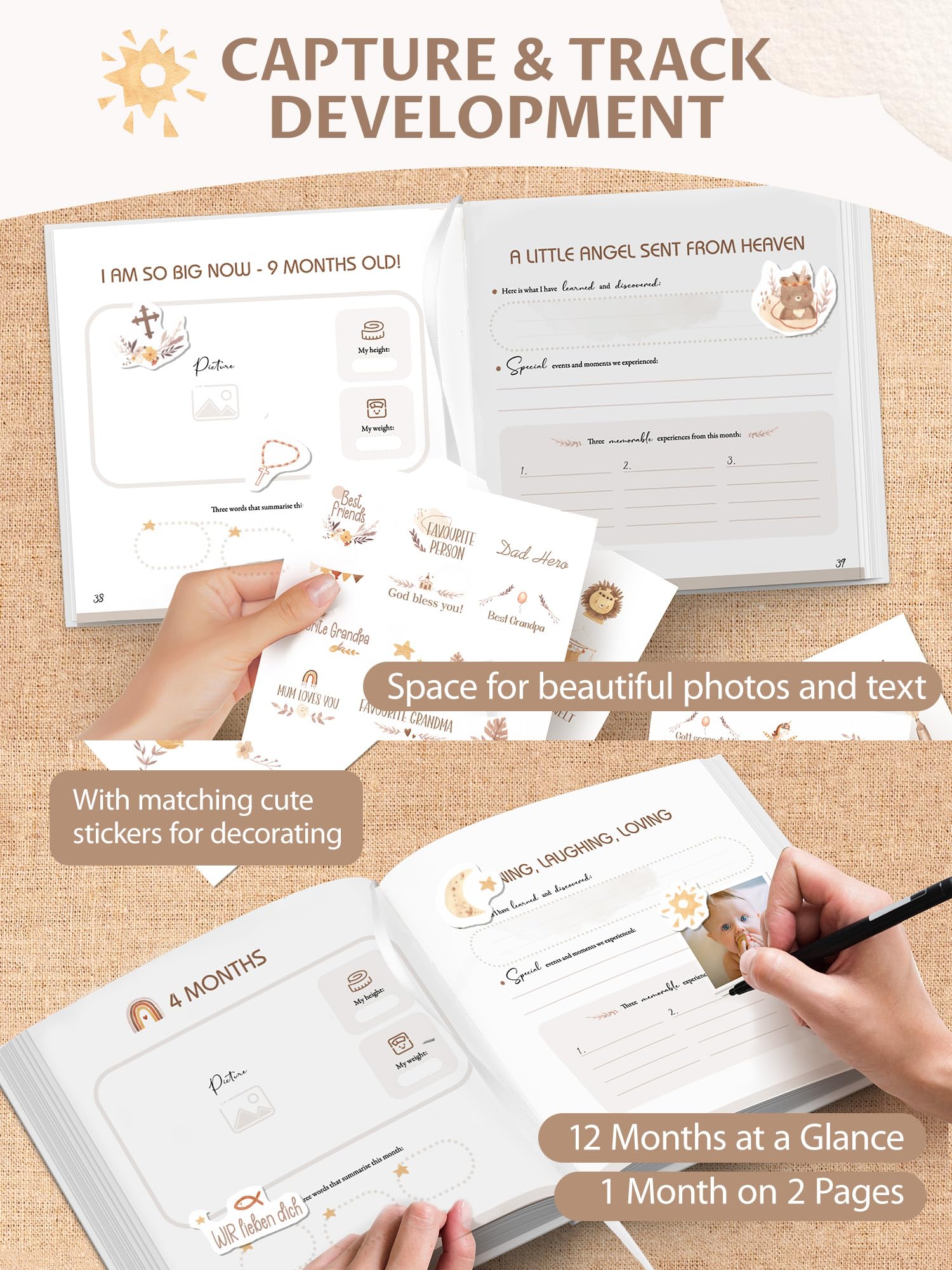 Pejoye Memory Book uses thick 140 gsm paper compatible with pens and markers.