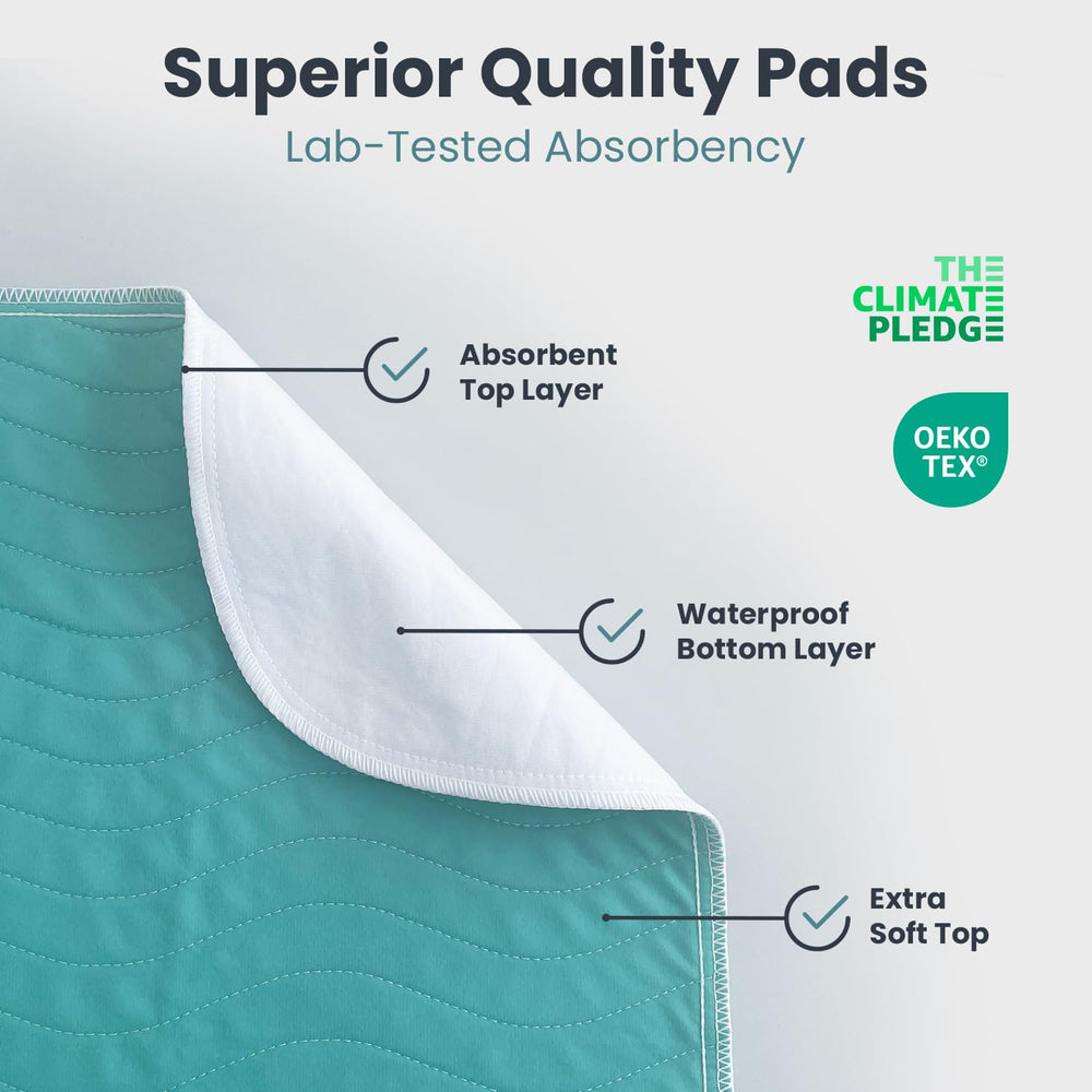PELEGON bed pad demonstrating absorbency for a dry sleeping surface