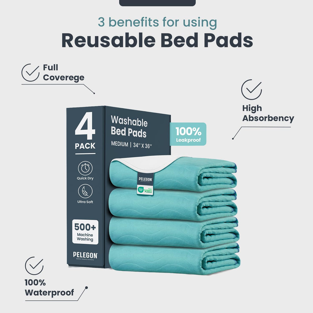 PELEGON washable bed pad 34x36 inch for easy cleanup and reuse
