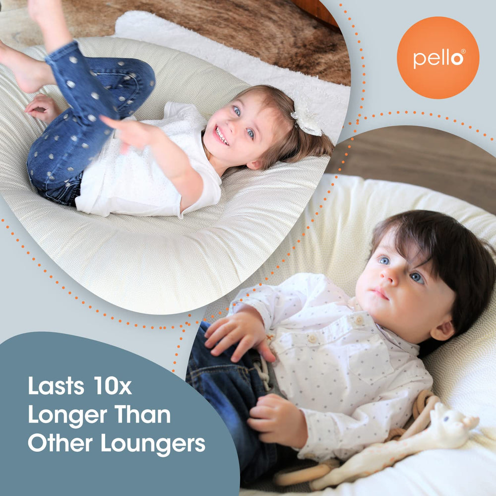 Pello play mat and lounger laid flat, plush surface ideal for tummy time and crawling