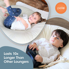 Pello play mat and lounger laid flat, plush surface ideal for tummy time and crawling