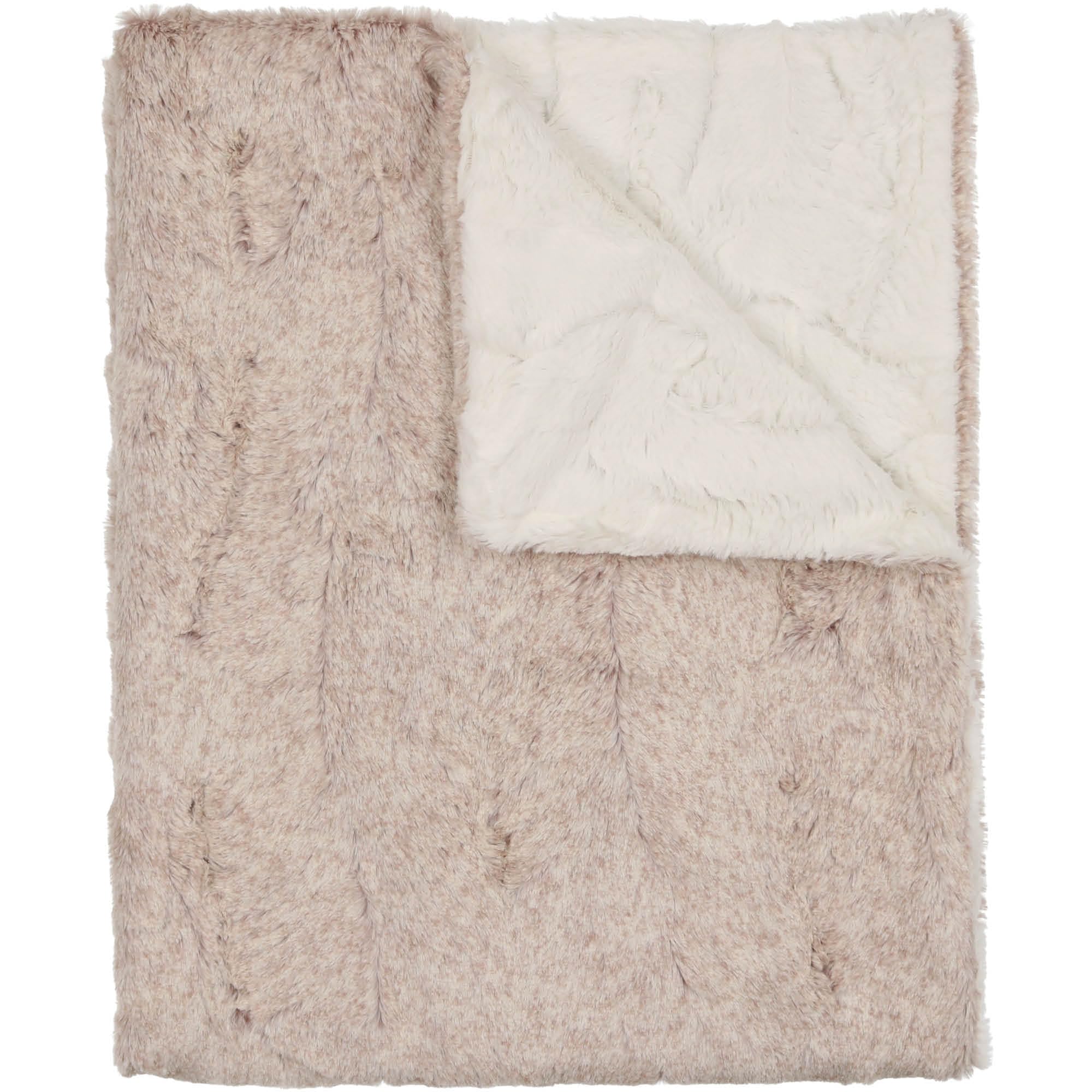 Peluche Lux faux fur baby blanket, machine-washable cold cycle.