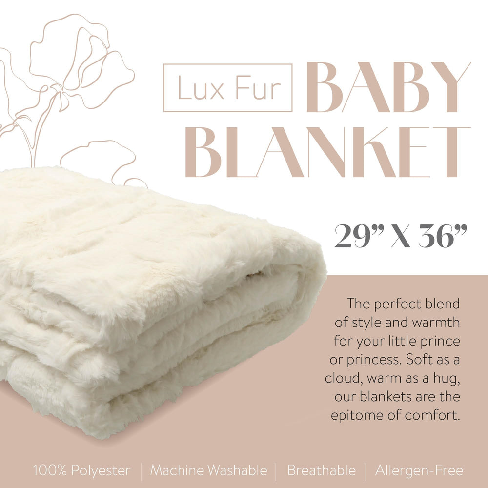 Peluche Lux faux fur baby blanket, natural double-sided, close-up, ultra-soft texture.