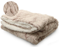 Peluche Lux faux fur baby blanket, rose natural, front view, cozy nursery essential.