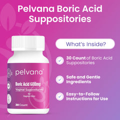Pelvana boric acid suppositories usage instruction scene for simple nightly routines.