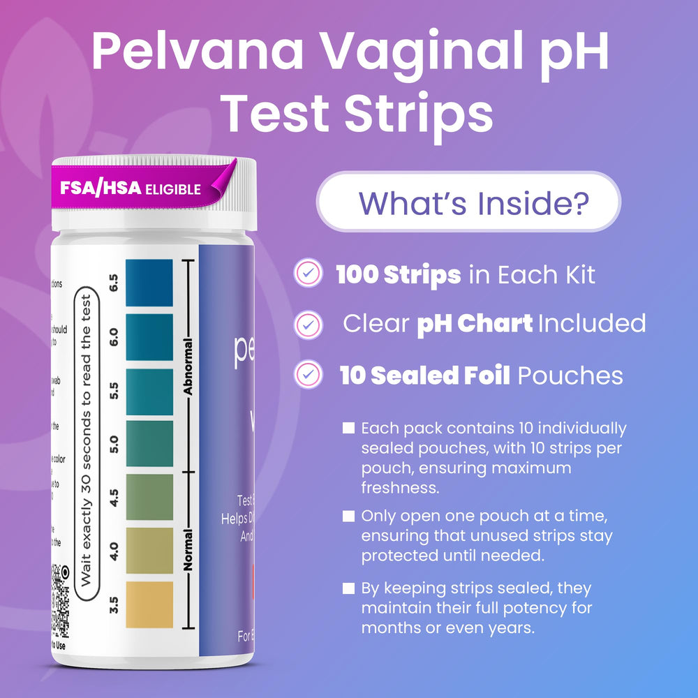 Pelvana color chart for vaginal pH test strips helps interpret results accurately.