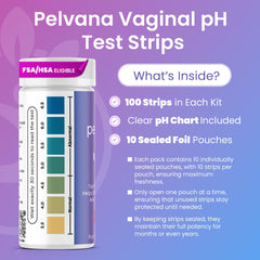 Pelvana color chart for vaginal pH test strips helps interpret results accurately.
