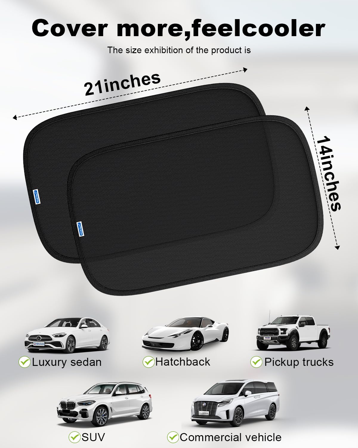 Shade fits most cars and can be used at home.