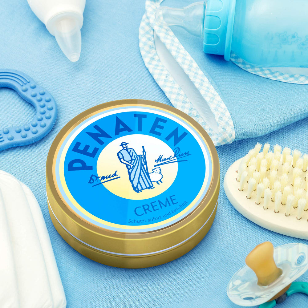 Penaten Baby Creme close-up, highlighting soft, nourished skin after use.