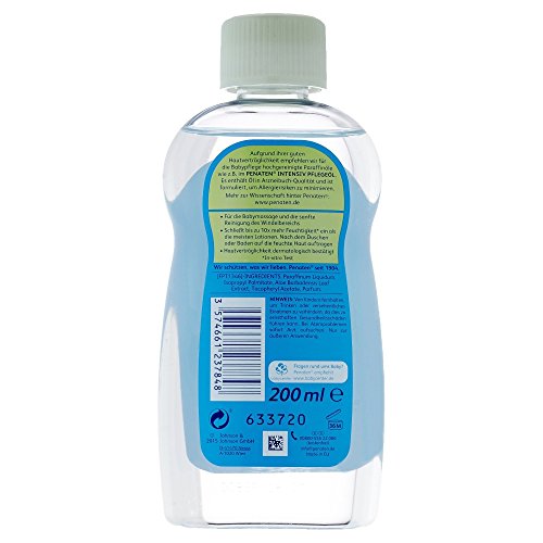 Penaten oil bottle used for baby massage and diaper-area cleansing.