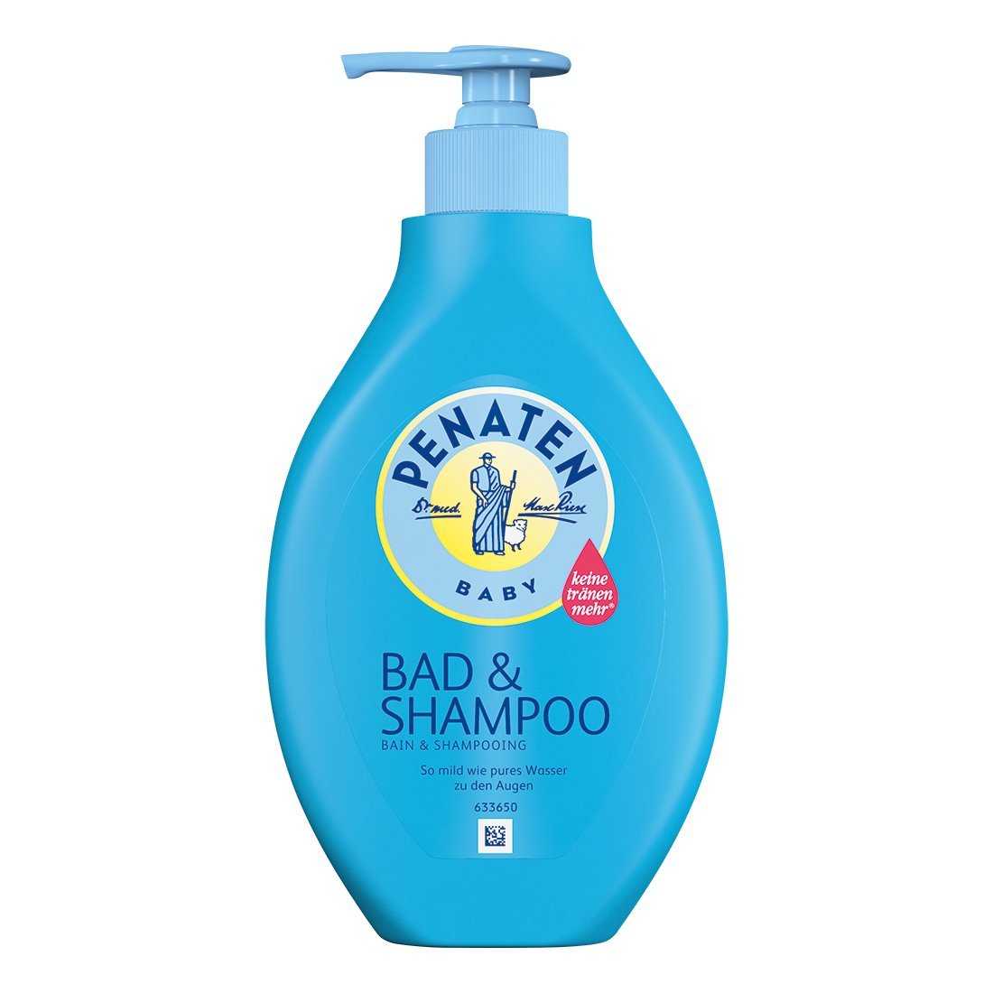 Penaten Head To Toe Bath bottle showing gentle cleansing for baby's skin and hair