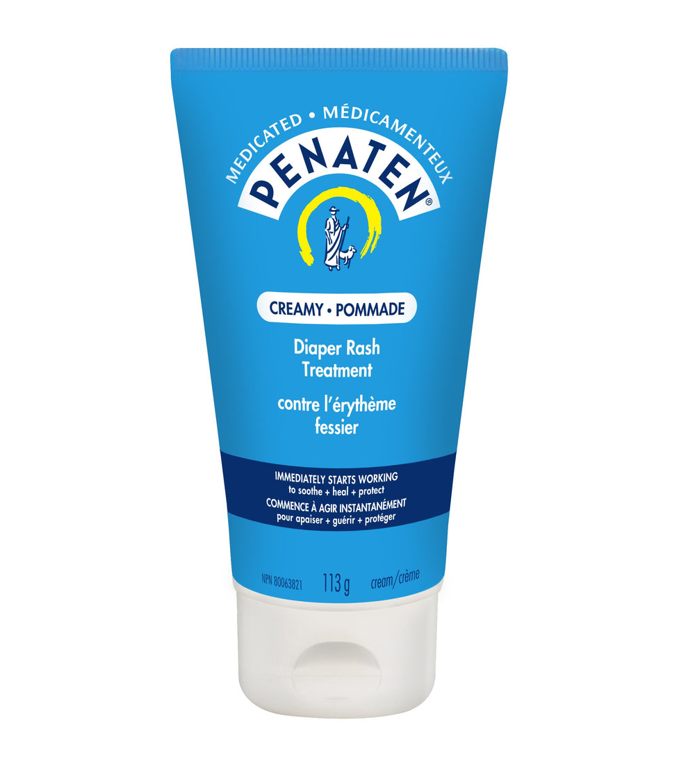 Penaten medicated creamy diaper rash cream, 113g front view for easy daily diaper area protection
