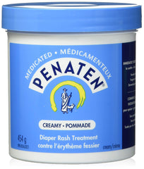 Penaten medicated creamy diaper rash treatment jar showing smooth texture for gentle application