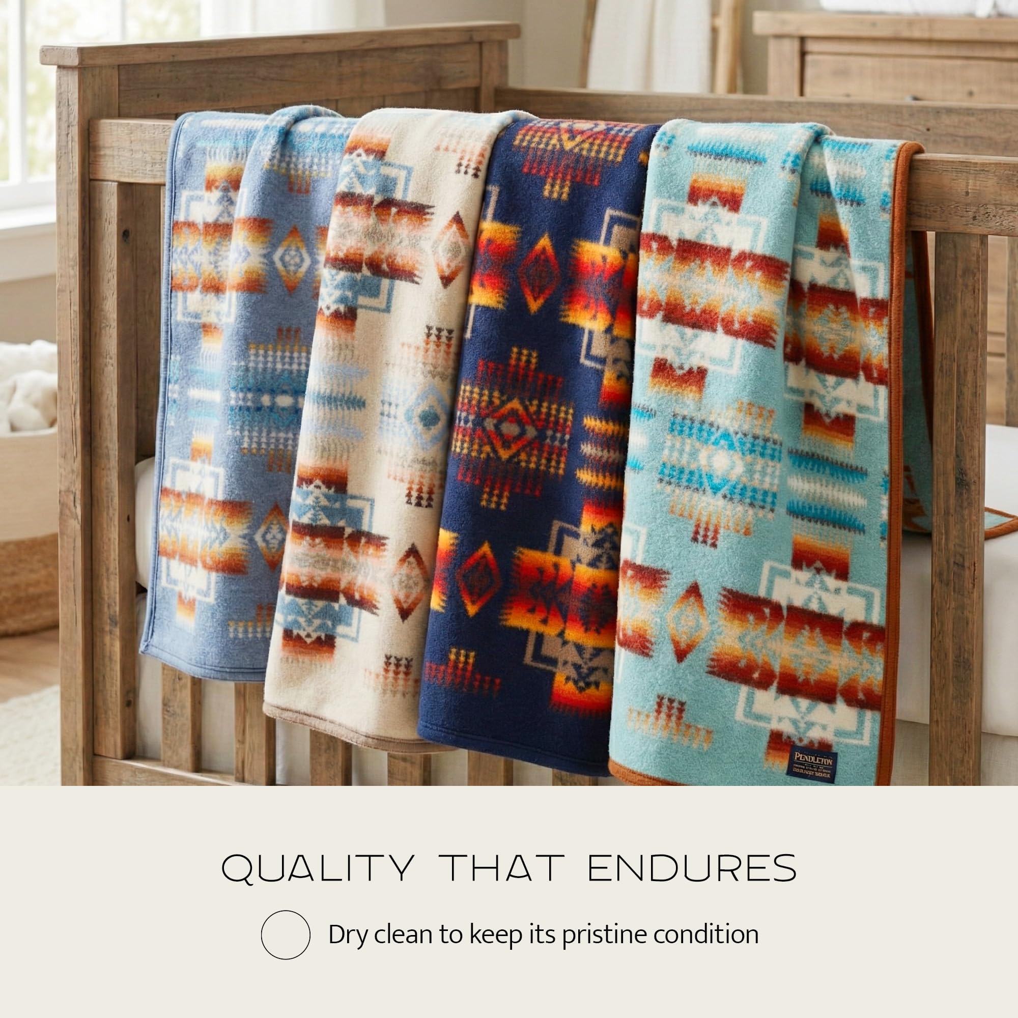 Pendleton Chief Joseph crib blanket fits nursery decor themes