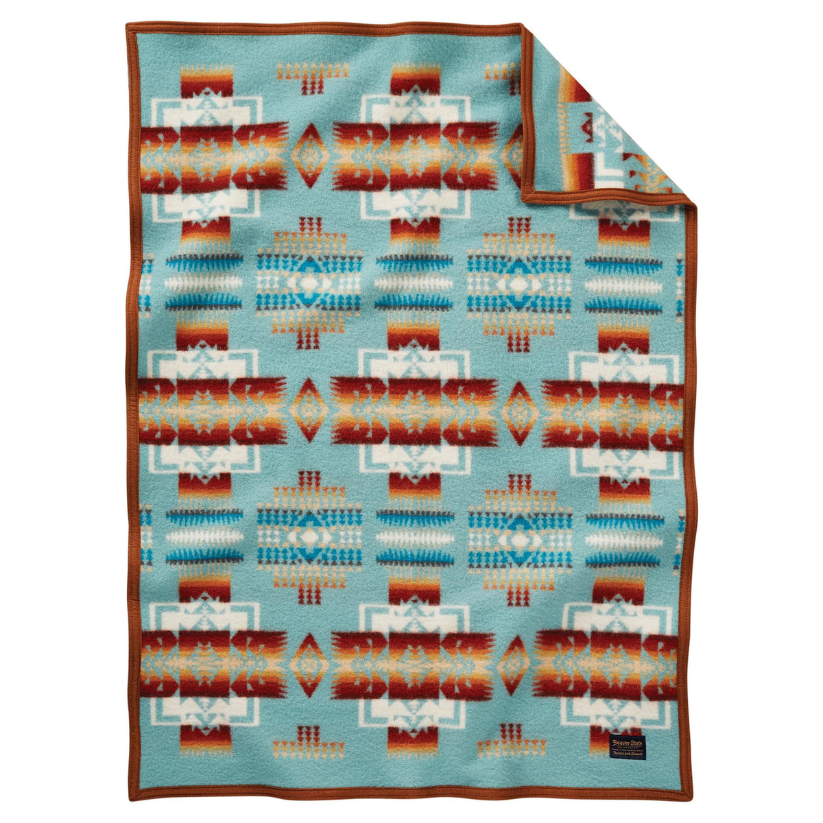Pendleton Chief Joseph crib blanket pattern closeup for heirloom nursery decor