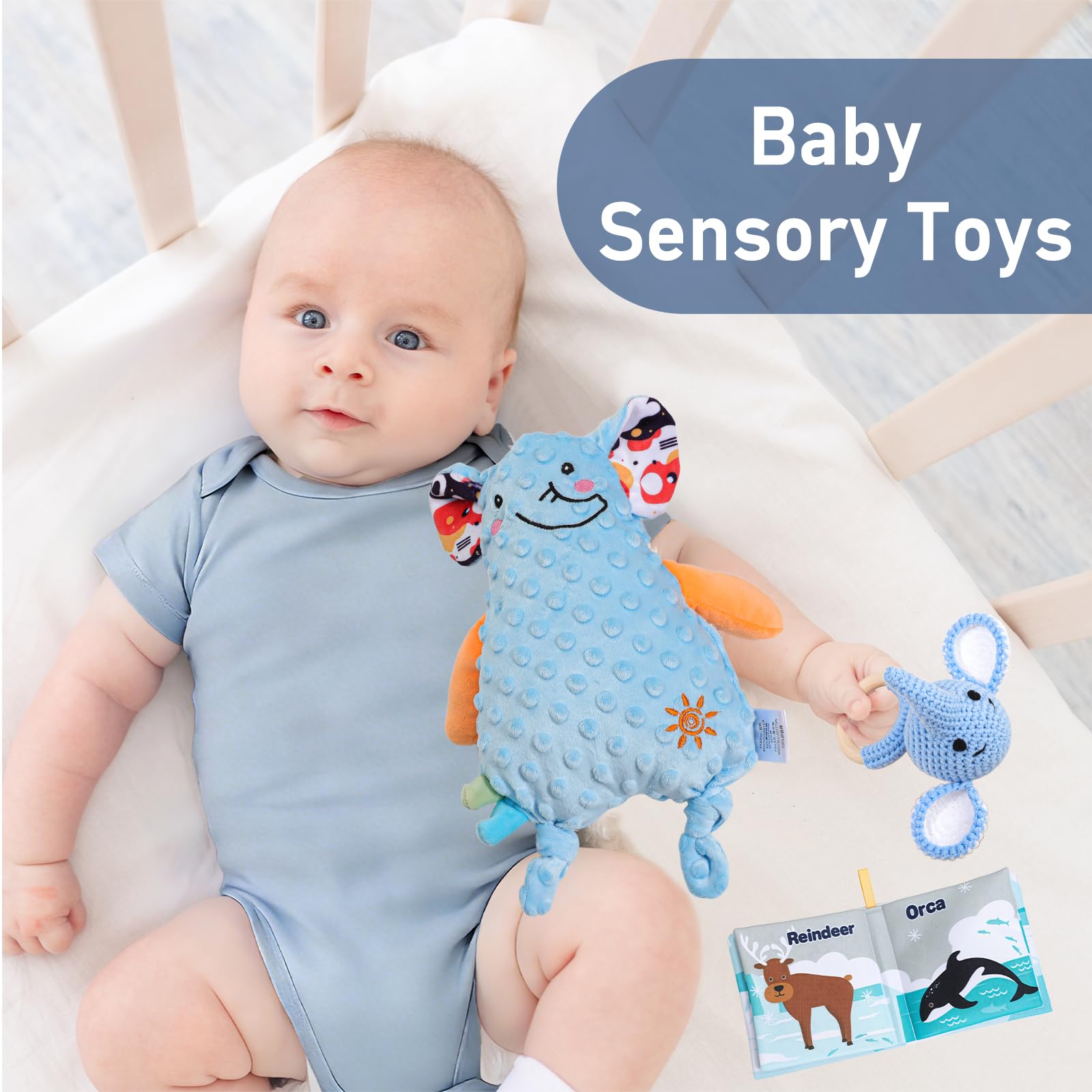Pengtai elephant rattle in basket stimulates early grasping and attention