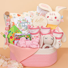 Pengtai baby girl gift basket blanket—soft, double-sided, perfect for naps and cozy cuddles.