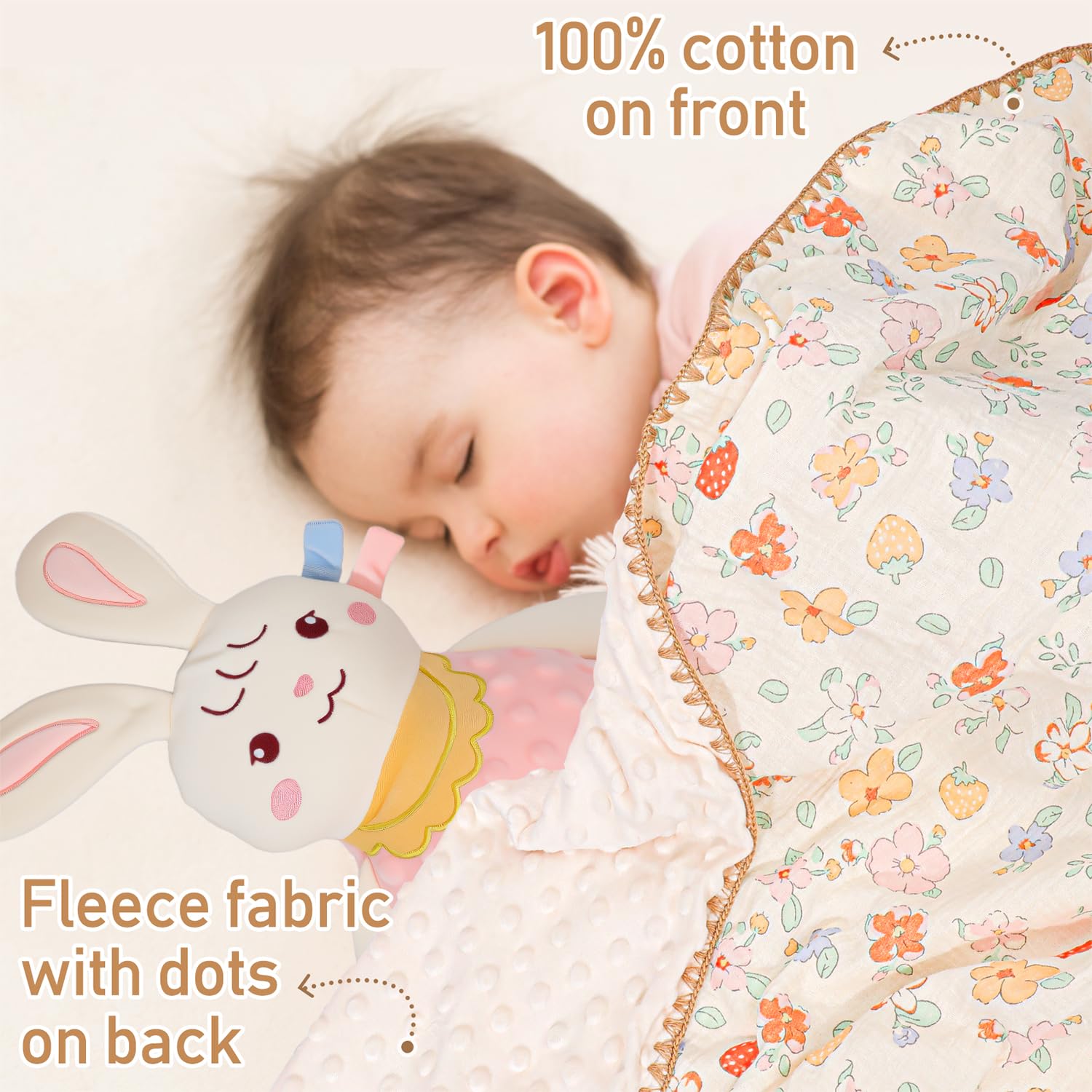 Pengtai baby girl gift basket bunny toy—soft plush for nap-time comfort.