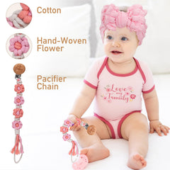 Pengtai baby girl gift basket crochet rattle—handmade sensory play.