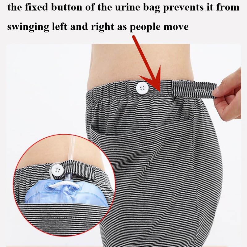 PENINSULA LOVE side pockets emphasize large capacity for urine bags.
