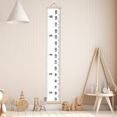 Penitue height chart showing wood and canvas materials for daily use.