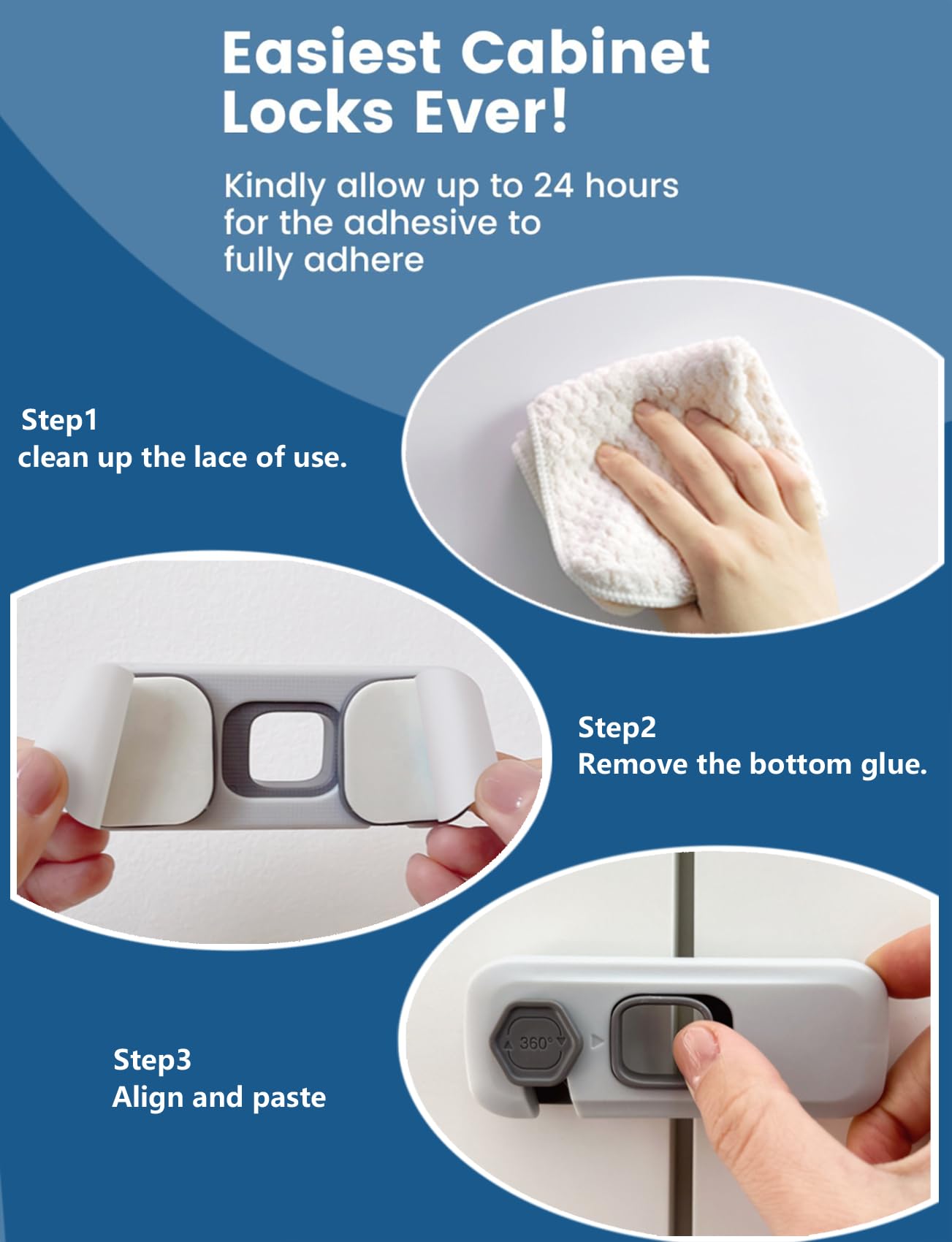 PENMAMA 3M adhesive backing secures locks on smooth surfaces