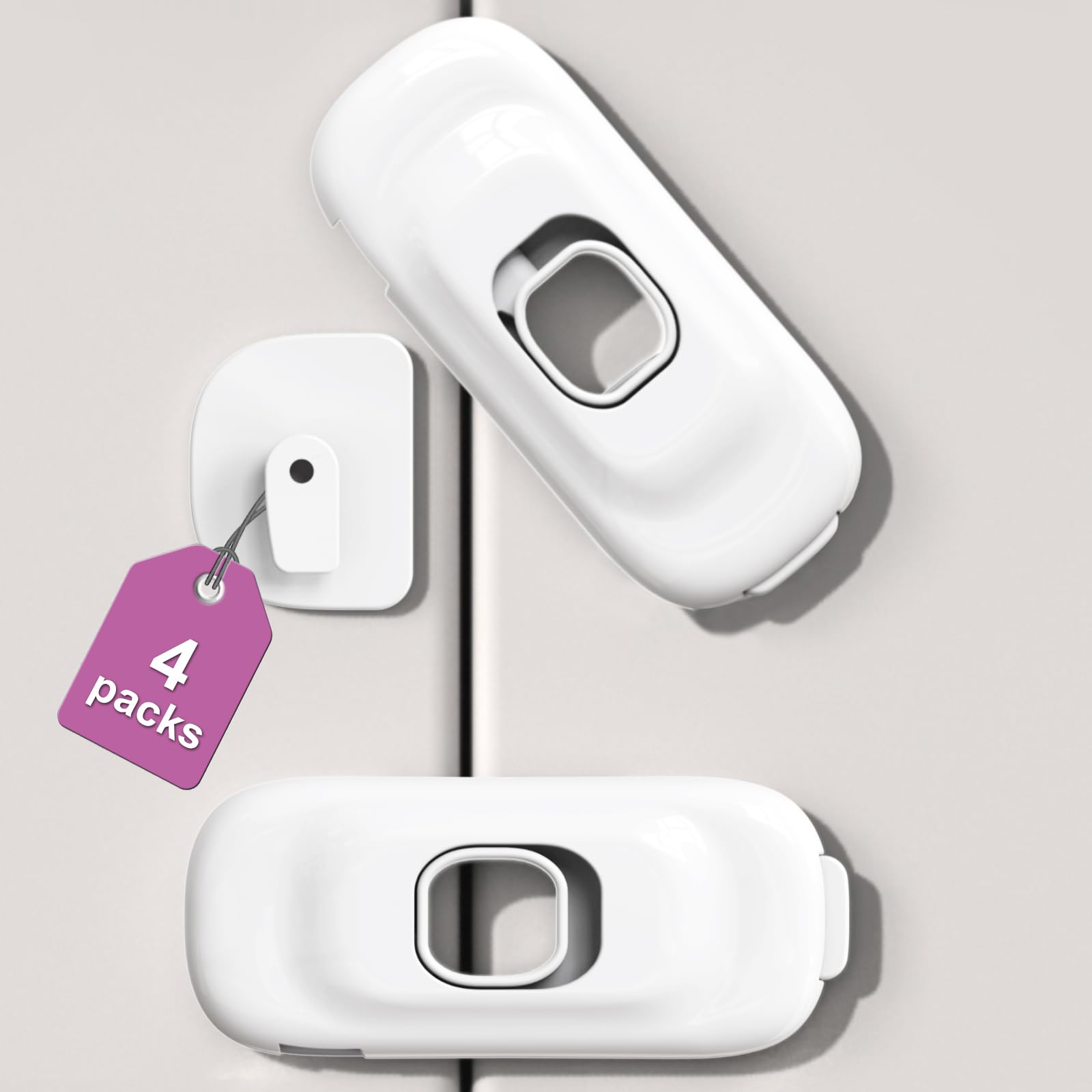 PENMAMA child-proof fridge lock-4 pack keeps kids safe while adults access shelves.