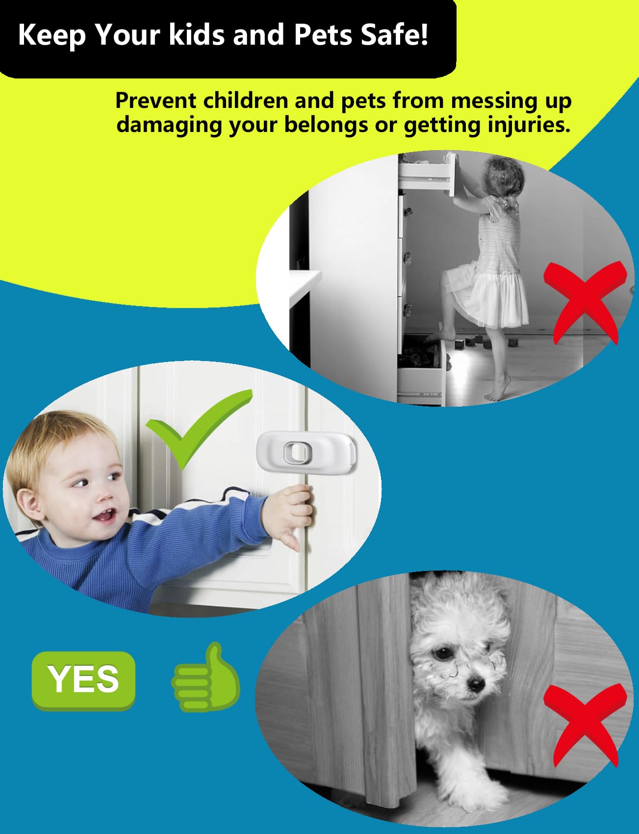 PENMAMA wardrobe lock offers versatile safety for closets and appliances.