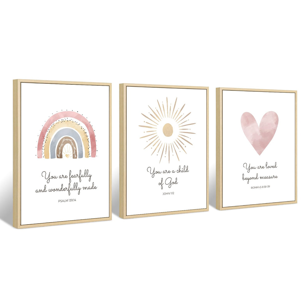 Pennclys boho nursery wall art heart with rainbow enhances cozy play area.