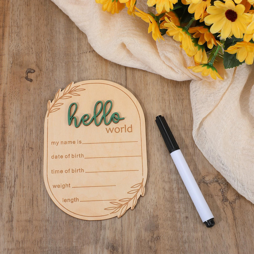 PEOVLVN compact birth-announcement-plaque easy to display on a shelf.