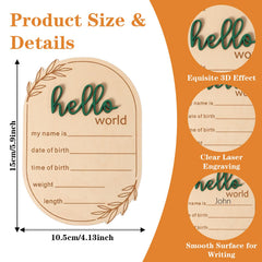 PEOVLVN wooden-newborn-sign with engraved birth stats for a lasting keepsake.
