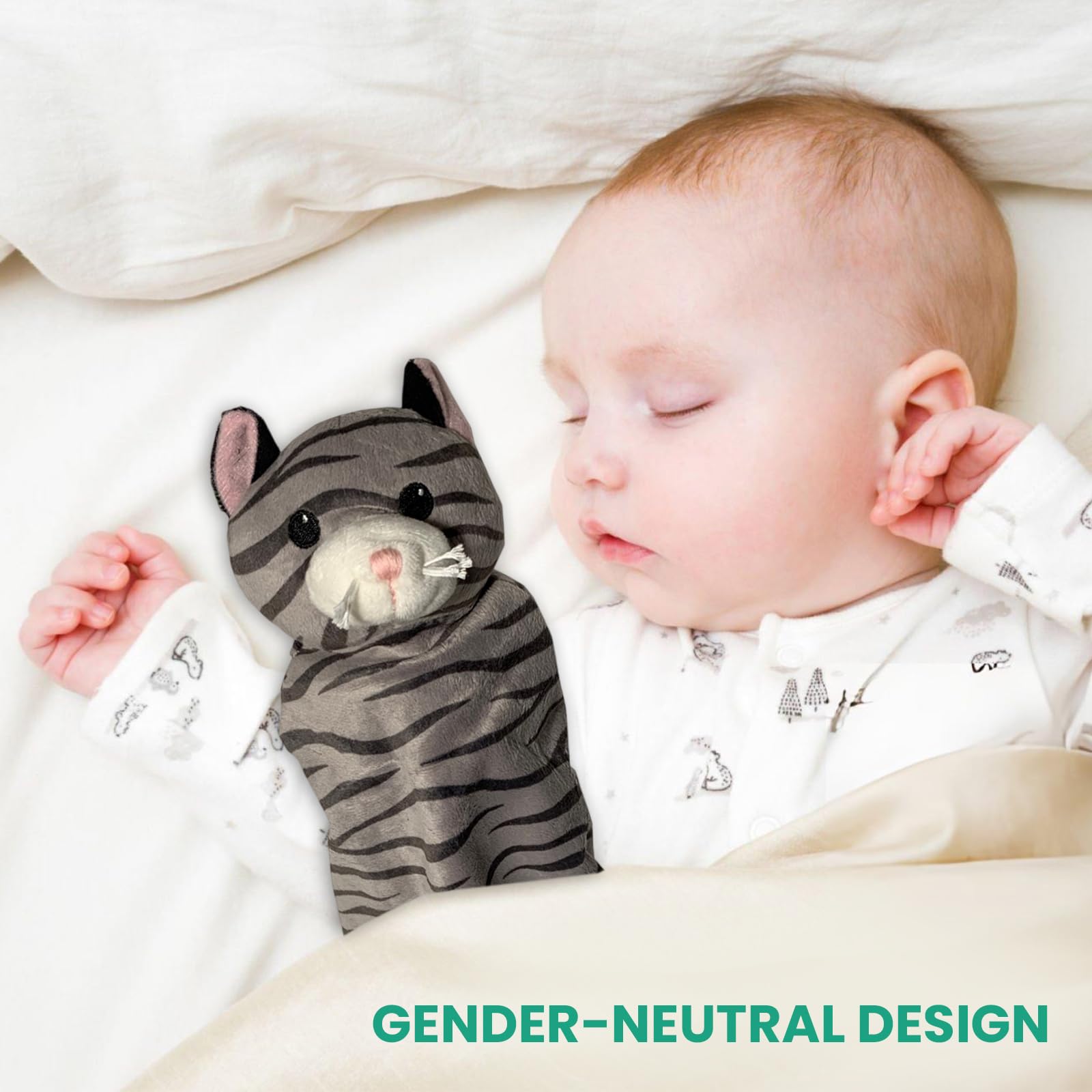 Pepe n Tito cat plush security blanket portable comfort during diaper changes and outings.