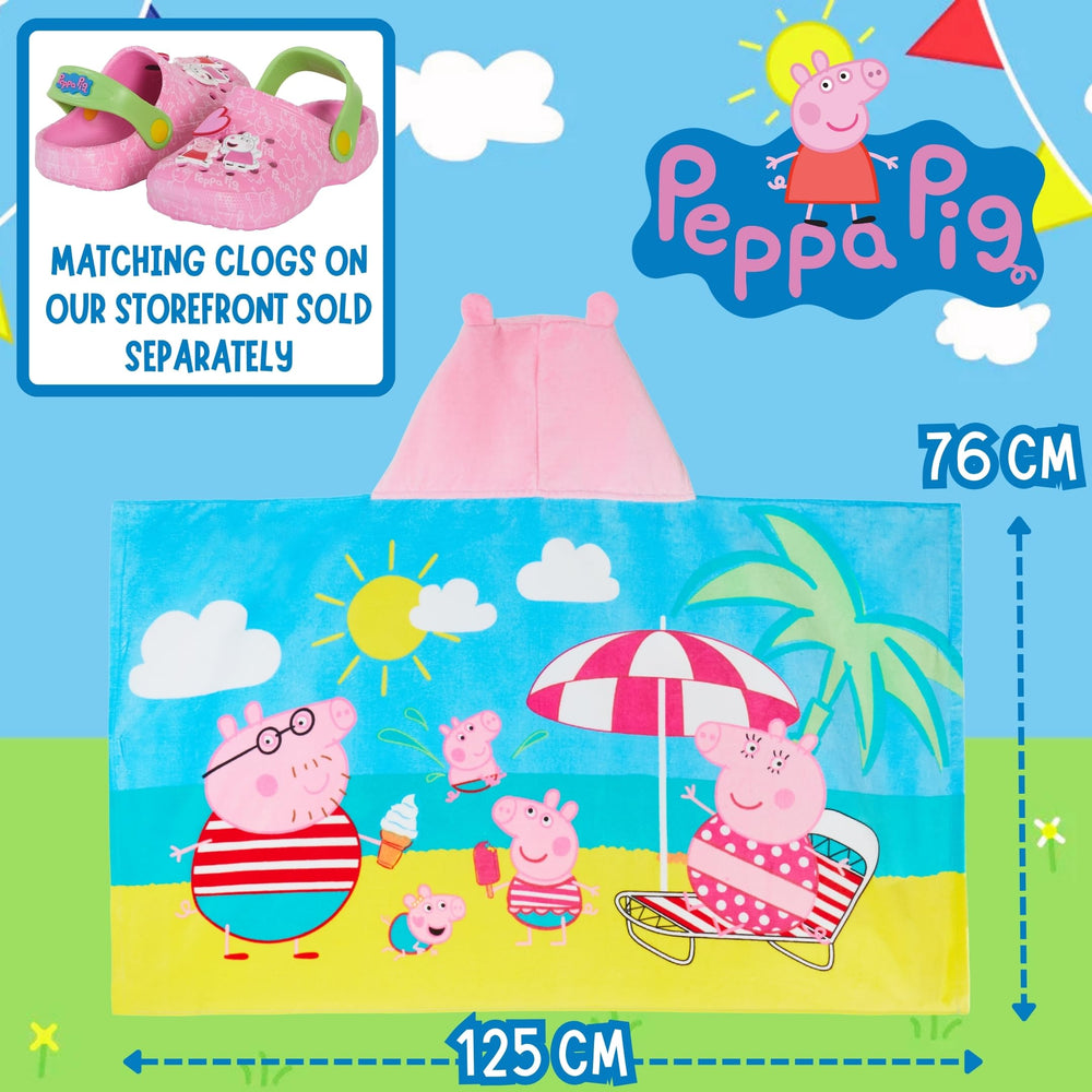 Peppa Pig hooded towel with bright design enhances playtime